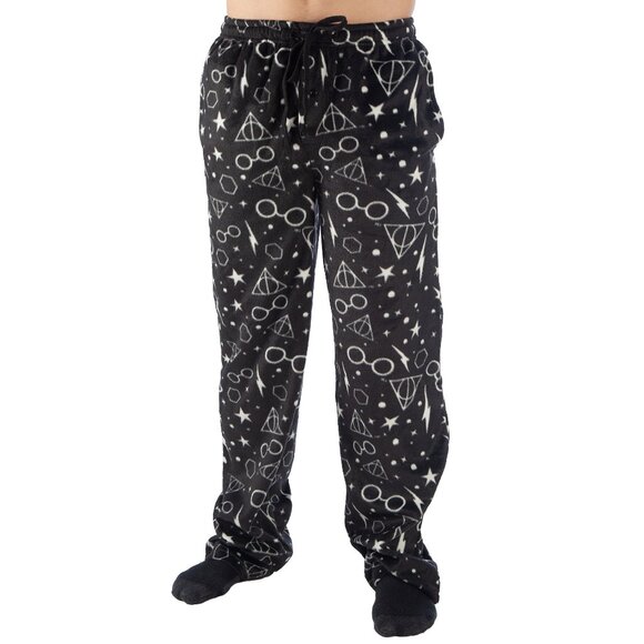 New! Harry Potter Deathly Hallows Lounge Pants PJ Bottoms - Picture 1 of 1